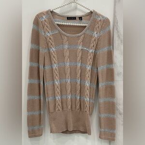 🔴SILVER/TAN CABLE KNOT SWEATER🔴